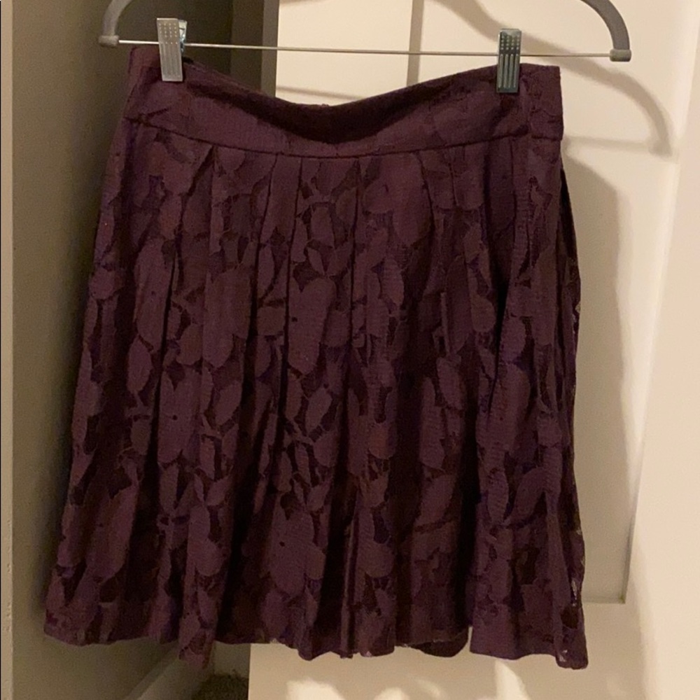Loft Purple Pace Pleated Miniskirt Size 2